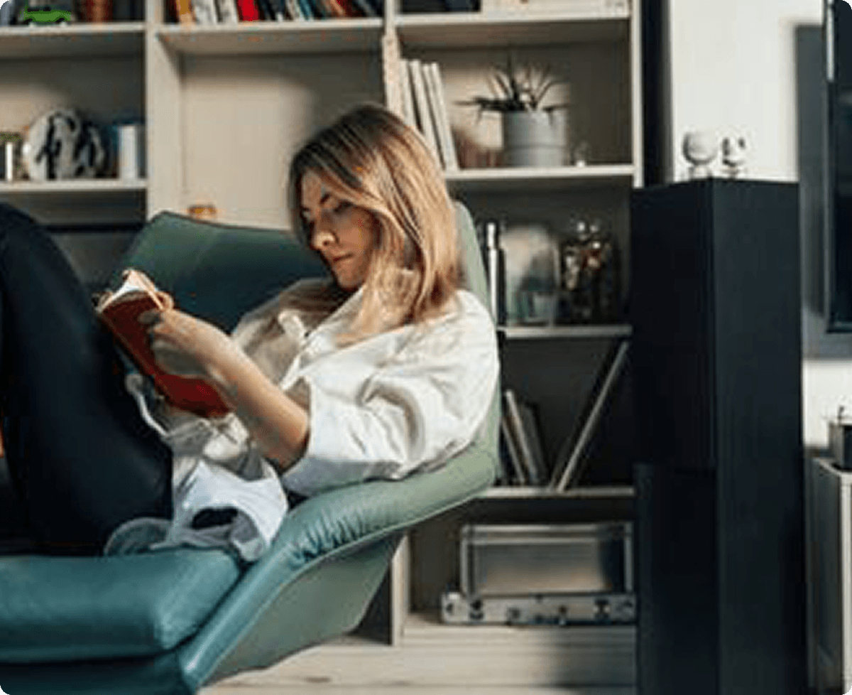 Woman reading a book